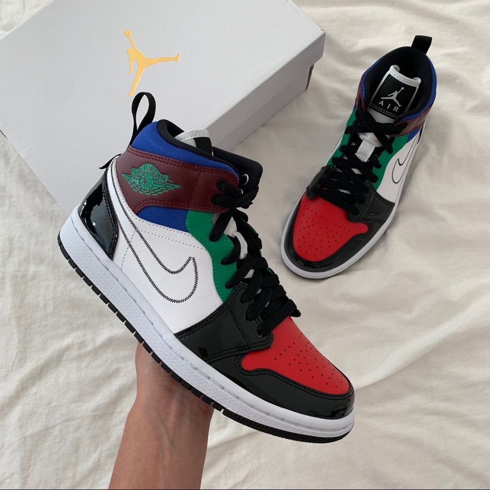 Air Jordan 1 mid se multi patent women 6.5 7 nike
